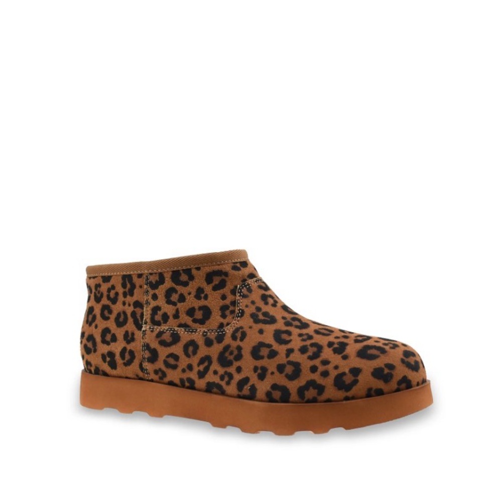 Leopard Print Ankle Slipper - Chestnut